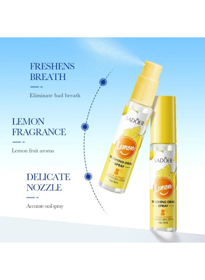 SADOER Breath Freshing Oral Spray Lemon 18ml, Multi Effect Fresh Oral Spray, Breath Freshener Mouth Spray For Breath Freshening, Mouth Spray Bad Breath Removal Oral Spray Making You Feel Refreshing and Smell Good - Image 4